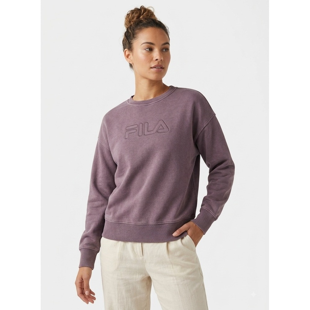 Fila‎ Women's Pullover Sweatshirt Crewneck Long Sleeve Athleisure Mauve Medium